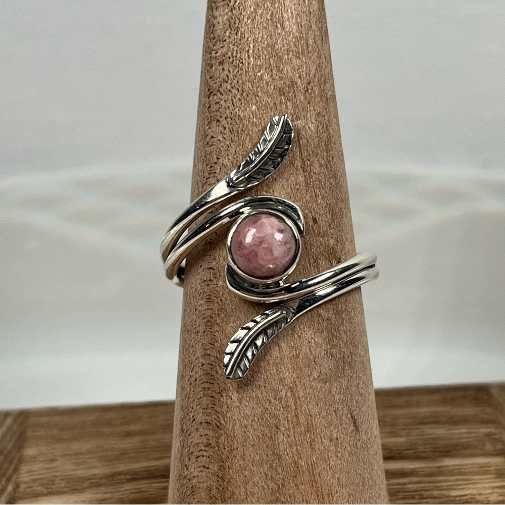 925 Solid Sterling Sliver Rhodochrosite Gemstone Ring Various Sizes